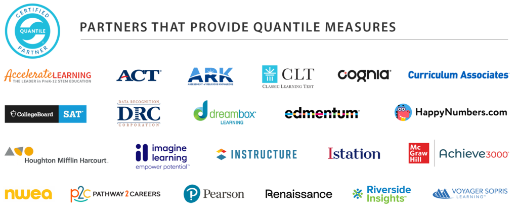 Logo wall features a sample of certified partners using Quantile measures.